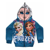 Jaqueta Moletom Blusa De Frio Casaco Frozen Infantil 