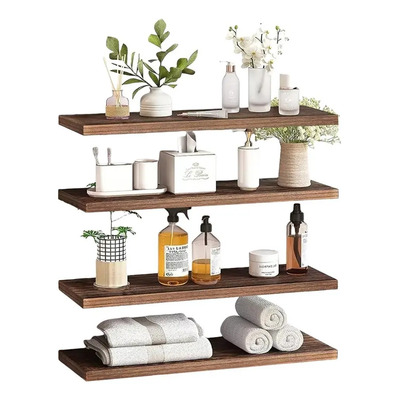 4 Repisas Flotantes Madera Minimalistas Vintage 60x20cm | Envío gratis