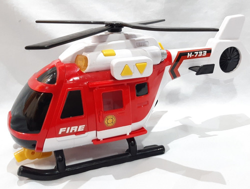 Brinquedo Helicoptero Com Sons Sirene E Gira Hélice 