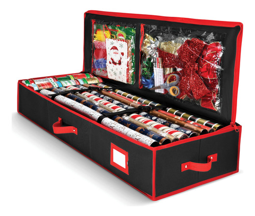 Caja Organizadora De Envoltura De Regalo Color Negro Rojo