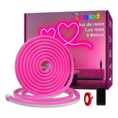 Cozylady Tira De Neón Led Luz Flex Unicolor Decorativa 6 Metros Contra Agua Ip68 Impermeable Luces Decoracion Neon Luces Led De Colores Rosa | MercadoLibre