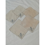 Pack De 5 Servilletas Antiguas De Tela Bordadas 