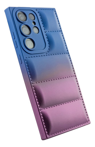 Funda Cubr Mod Puffer Perlada Bicolor Para Samsung S23 Ultra