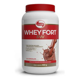 Whey Fort 3w Vitafor Proteina Em Po Sabor Chocolate. Em Pote De 900g