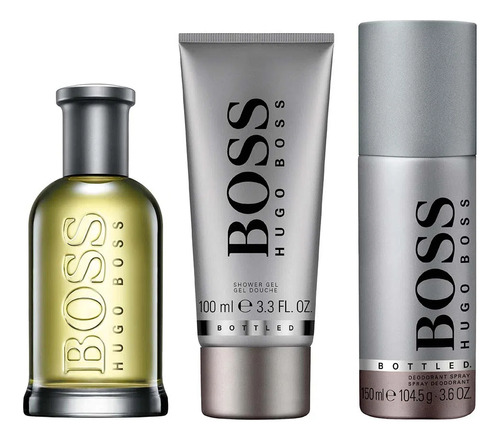 Kit Boss Bottled Hugo Boss - Perfume Masculino Edt 100ml  + Shower Gel + Desodorante + Amostra