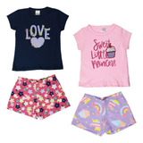 Kit 2 Conjuntinho Feminino Infantil Primavera Verão Premium