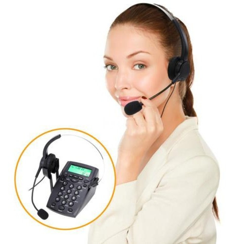 Telefono Diadema Call Center Pbx Dial Pad Pantalla Lcd Iva