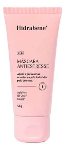 Máscara Facial Argila Roxa Antiestresse Diário 50g Hidrabene Tipo De Pele Todo Tipo De Pele