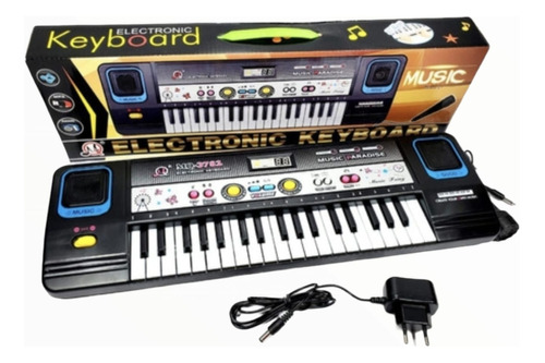 Teclado Piano Musical Infantil Com Microfone Pilha Ea Força 