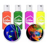 Kit Gel Para Cabello Neon Fluorescente Makeup Artistico Glow