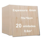 20 Placas Painel 3d Espuma Autocolante Madeira 70x70cm 6mm