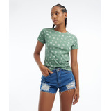 Camiseta Mujer Seven M/c Verde Algodón 28095252-6616