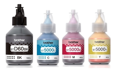 Combo Tinta Brother Negro + Colores Btd 60 Bt5001 T310 T510 