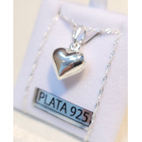 Cadena Y Dije Plata 925 Corazón Infladonovia Mamá Novios