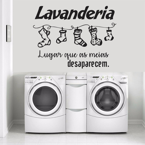 Adesivo Parede Decoração Lavanderia Roupas Varal Meias