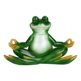 Estatua Rana Yoga Zen 30 Cm Color Vibrante Metalizada