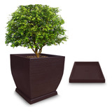 1 Vaso De Planta Polietileno Leve 70x70 Cm +1 Prato 50x50 Cm