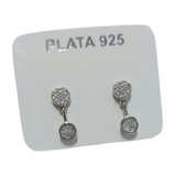 Aros Pasantes Colgantes Plata 925 Delicados 2 Círculos 14 Mm