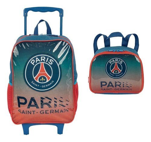 Kit Mochila Paris Saint Germain Psg Rodinhas G + Lancheira