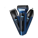 Maquina De Afeitar Gemei 3 En 1 Recargable Modelo Gm-589 Color Azul