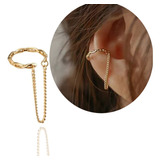 Brinco Earcuff Earhook Dourado Banhado Ouro Pendentes