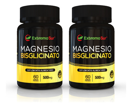 2 Bisglicinato De Magnesio 500mg X 60 Caps Vegetal Sabor Neutro