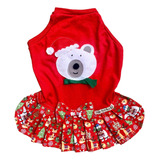 Roupa Cães Cachorro-lolô - Fêmea - Natal Vermelho Urso - Pet