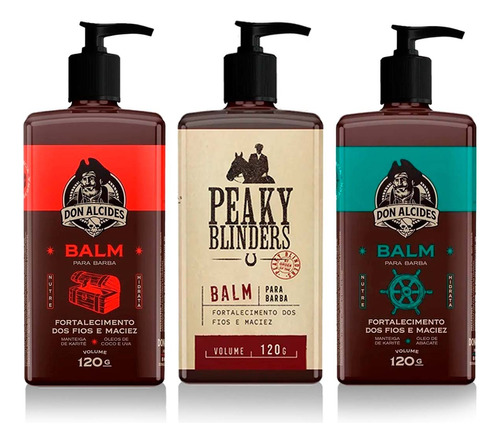 3x Balm Barba Negra Peaky Blinders Calico Jack Don Alcides