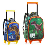 Mochila Infantil Com Rodinhas De Dinossauros De 41cm