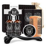 Kit Crecimiento De Barba Kit De Barba Hombres Aceite Cr...