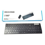 Teclado E Mouse Sem Fio Usb 2.4ghz Receptor Design Fino