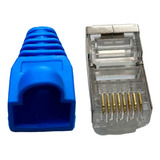 Conector Rj45 Blindado Cat6 Pacote Com 30 Peças + 30 Capas