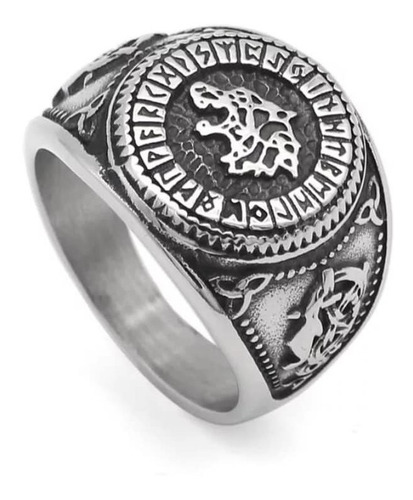 Anillo Nordico Vikingo Lobo Hombre Moda Masculina 2019