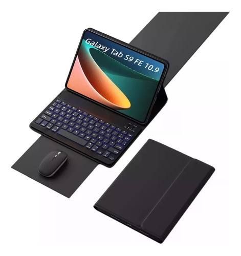 Capa+teclado Iluminado+mouse Para Galaxy Tab S9 Fe 10.9 Ç