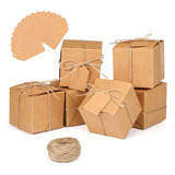 100 Cajas De Regalo Pequeñas De Color Marrón De 3 X 3 X 3 Pu