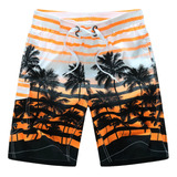 Pantalones Cortos De Playa Hawaianos Para Hombre, Casuales,
