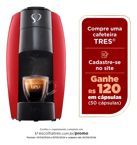 Tres Corações Cafeteira Espresso Lov Automática Vermelha 220v