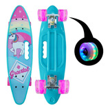 Skate Penny Cruiser Patineta Unicornio Green Ruedas Led