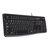 Teclado Logitech Com Fio K120 Preto Resistente A Respingos