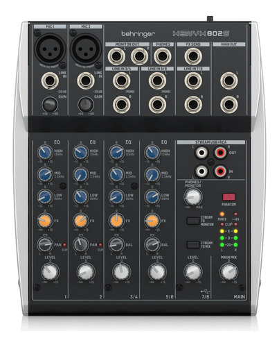 Mesa De Som Behringer 802s Xenyx Mixer 8 Canais + Nf