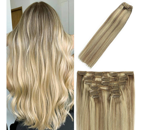 Extensiones De Cabello Natural 70gr 22in Balayage Mixto Rubi