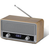 Radio Reloj Am Fm Sin Alarma Estilo Madera Bluetooth Digital