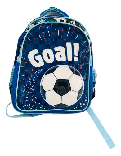 Mochila Escolar Infantil Futbol Goal Grande 15 Pulgadas Niño Diseño De La Tela Liso