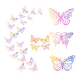 72pcs Mariposas Decorativas, 3d Pared Colore Metalicos Hueco