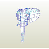Figura Cabeza Elefante Trompa Pared Diseño 3d Decoración