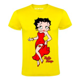 Poleras Diseño Betty Boop Estamoada Dtf Cod 002 - Senshi