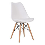 Silla Eames Comedor Moderno Cojin Vintage Madera Jardin Color Del Asiento Blanco Diseño De La Tela Lisa