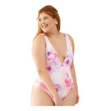 Maio Plus Size Feminino Estampa Natural Decote V Com Alças