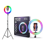 Aro De Luz Led Colores Rgb 30cm Tripode 2mts