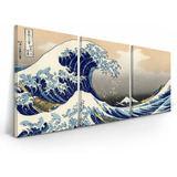 Quadro A Grande Onda Hokusai 150x75 Cm Decorativo Para Sala 